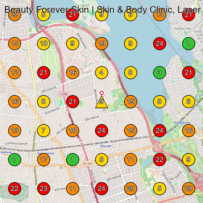 Beauty Forever Skin | Skin & Body Clinic, Laser Hair Removal, Fat and Cellulite Removal Bayside NY Medical Spa GeoGrid ranking map for Bayside NY